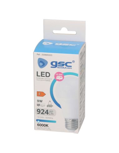 Lâmpada LED E27 9W 12-24V – Luz Fria 6000K, 926 Lm, Ideal para Caravanas e Energia Solar