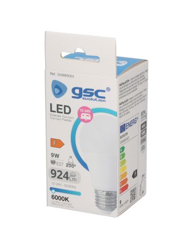 Bombilla LED E27 9W 12-24V – Luz Fría 6000K, 926 Lm, Ideal para Caravanas y Energía Solar