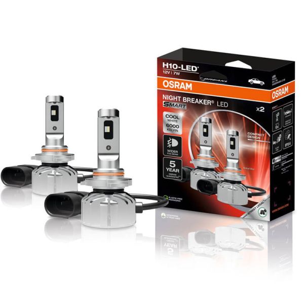 Lâmpada de neblina LED OSRAM NIGHT BREAKER SMART H10 - luz fria 6000K aprovada 9145DWNBSM-2HB