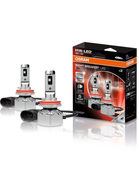 Ampoule antibrouillard approuvée H16 NIGHT BREAKER® LED SMART 64219DWNBSM-2HB par Osram | Lumière LED blanche 6000K