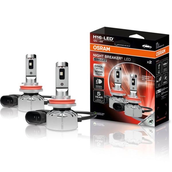 Bombilla H16 Homologada Antiniebla NIGHT BREAKER® LED SMART 64219DWNBSM-2HB de Osram | Luz LED Blanca 6000K