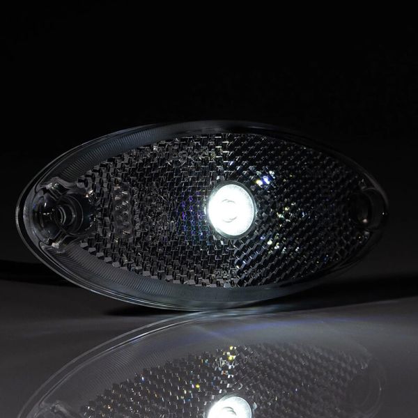 Luz marcadora LED branca FT-061 B+K com suporte angular e refletor