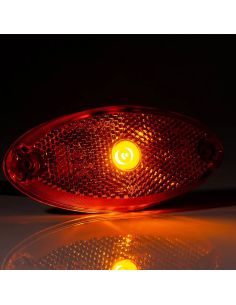 Luz marcadora LED amarela FT-061 Z+K com suporte angular e refletor 2