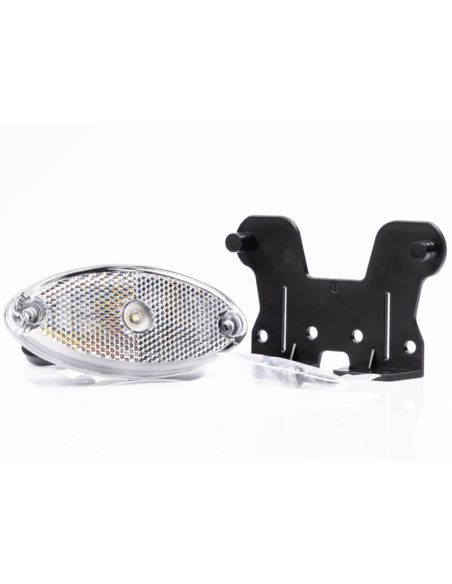 Luz marcadora LED branca FT-061 B+K com suporte angular e refletor
