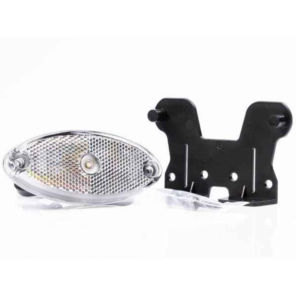 Luz marcadora LED branca FT-061 B+K com suporte angular e refletor