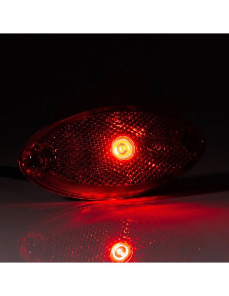 Luz marcadora LED vermelha FT-061 C+K com suporte angular e refletor