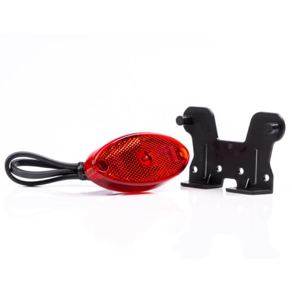 Luz marcadora LED vermelha FT-061 C+K com suporte angular e refletor