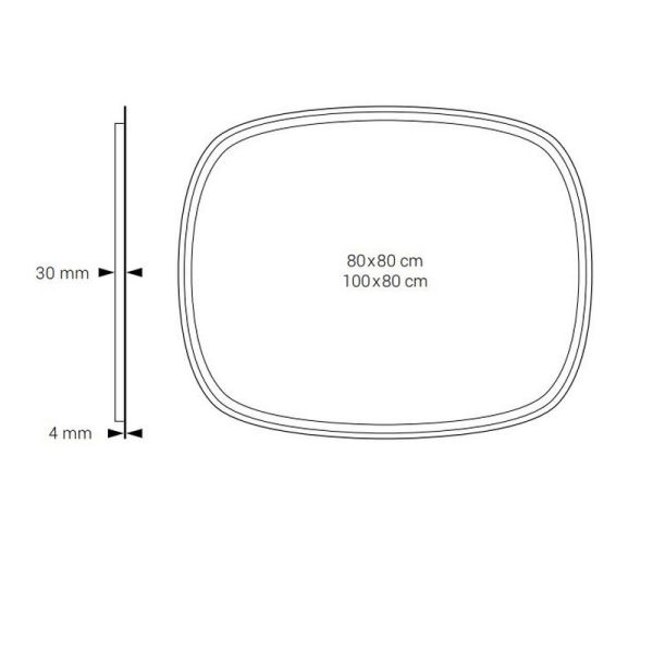 LED-Spiegel mit Frontbeleuchtung und...