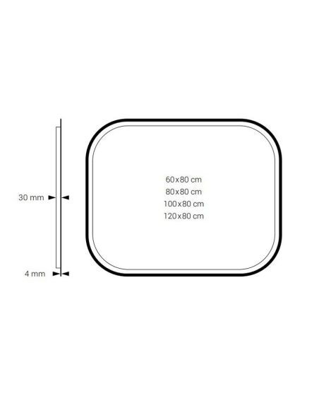 Miroir LED avant et rétroéclairé SALAMANCA CCT cadre noir | LeonLeds