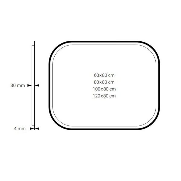 Miroir LED avant et rétroéclairé SALAMANCA CCT cadre noir | LeonLeds