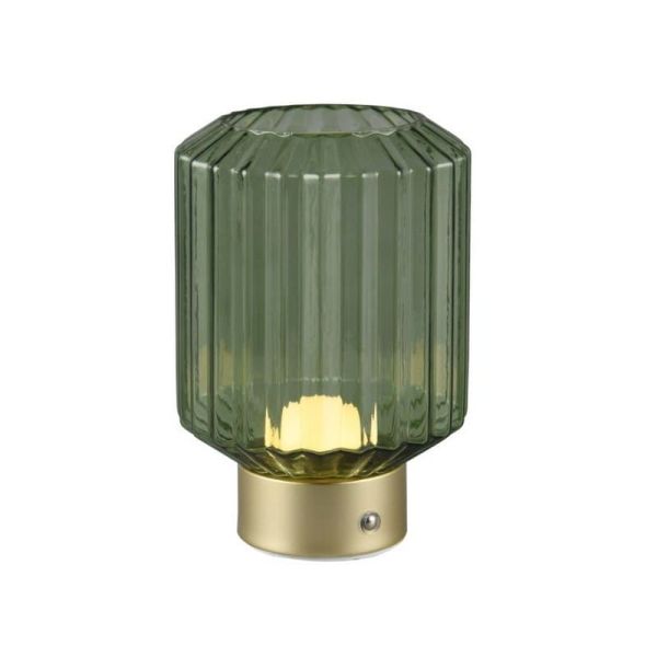 Candeeiro de Mesa LED LORD Canelado USB de vidro canelado 3000K IP20 | LeonLeds