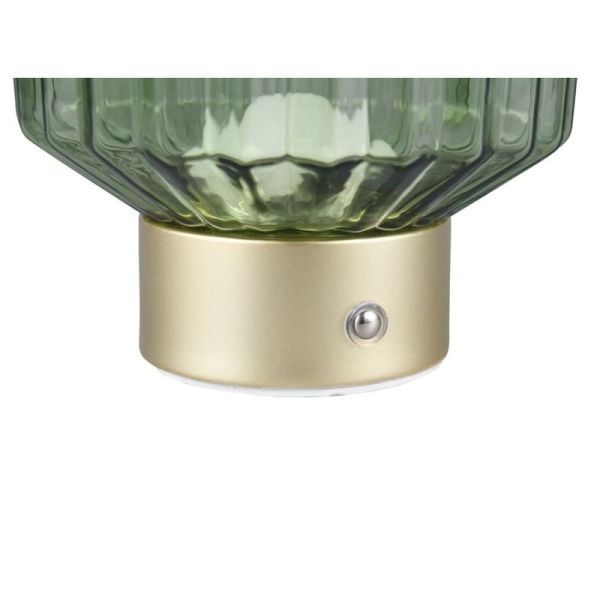 Candeeiro de Mesa LED LORD Canelado USB de vidro canelado 3000K IP20 | LeonLeds