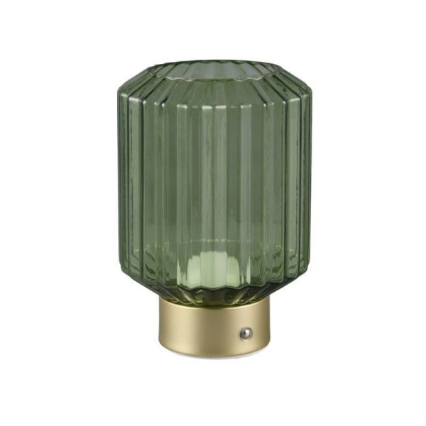 Candeeiro de Mesa LED LORD Canelado USB de vidro canelado 3000K IP20 | LeonLeds