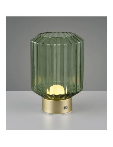 Lampe de table USB LORD en verre cannelé 3000K IP20 | LeonLeds