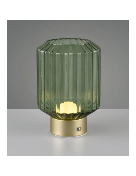 Candeeiro de Mesa LED LORD Canelado USB de vidro canelado 3000K IP20 | LeonLeds