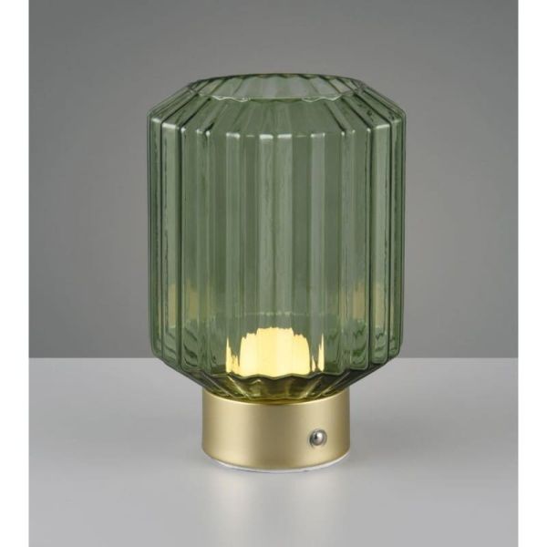 Lampe de table USB LORD en verre cannelé 3000K IP20 | LeonLeds