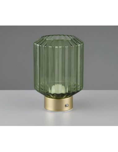 Candeeiro de Mesa LED LORD Canelado USB de vidro canelado 3000K IP20 | LeonLeds