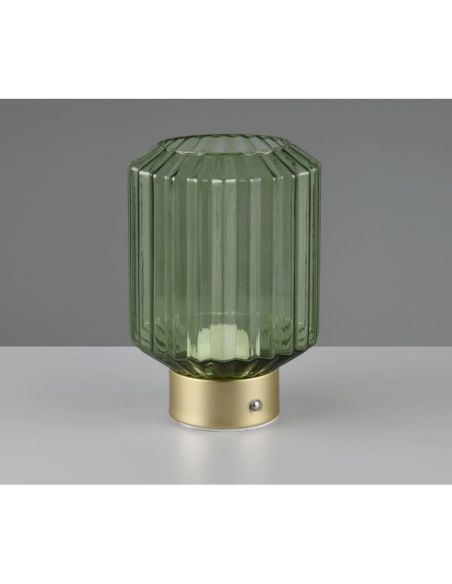 Candeeiro de Mesa LED LORD Canelado USB de vidro canelado 3000K IP20 | LeonLeds