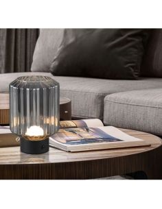 Lampe de Table LED LORD Verre Tactile Cannelé 3000K | LeonLeds 2