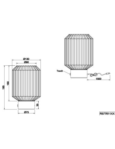 Lámpara de Mesa LED LORD Vidrio Estriado Táctil 3000K | LeonLeds