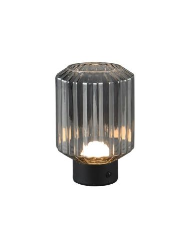 Lámpara de Mesa LED LORD Vidrio Estriado Táctil 3000K | LeonLeds