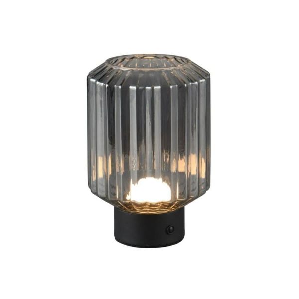Lámpara de Mesa LED LORD Vidrio Estriado Táctil 3000K | LeonLeds