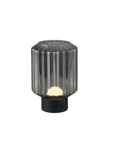 Lámpara de Mesa LED LORD Vidrio Estriado Táctil 3000K | LeonLeds
