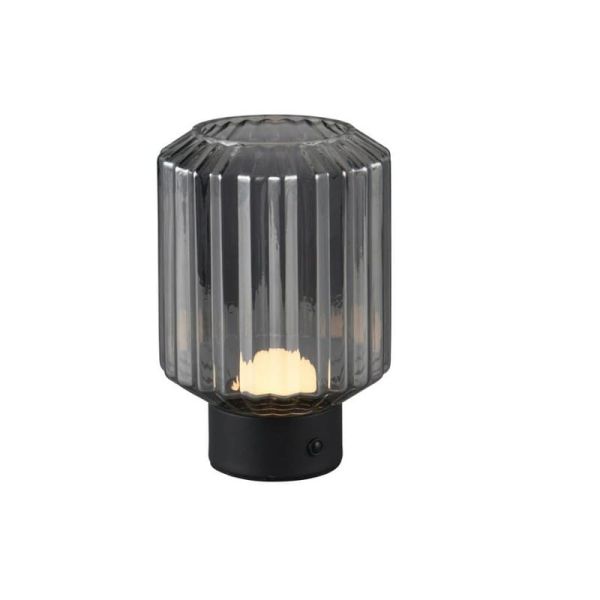 Lámpara de Mesa LED LORD Vidrio Estriado Táctil 3000K | LeonLeds