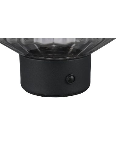 Lámpara de Mesa LED LORD Vidrio Estriado Táctil 3000K | LeonLeds