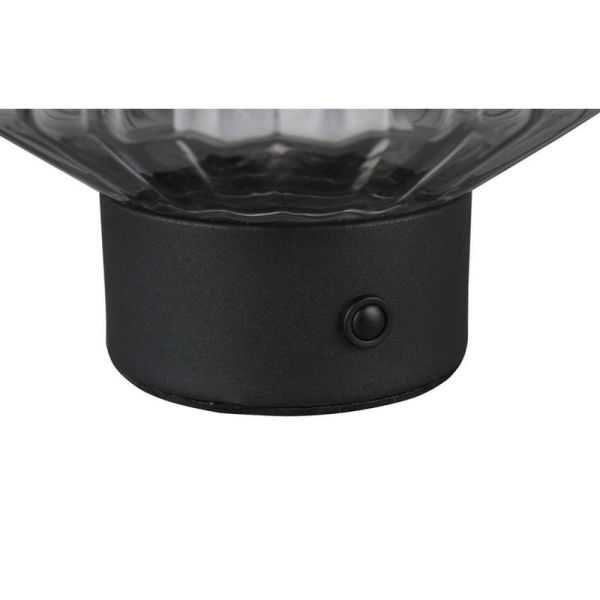 Lámpara de Mesa LED LORD Vidrio Estriado Táctil 3000K | LeonLeds