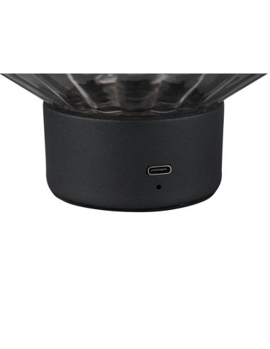 Lámpara de Mesa LED LORD Vidrio Estriado Táctil 3000K | LeonLeds