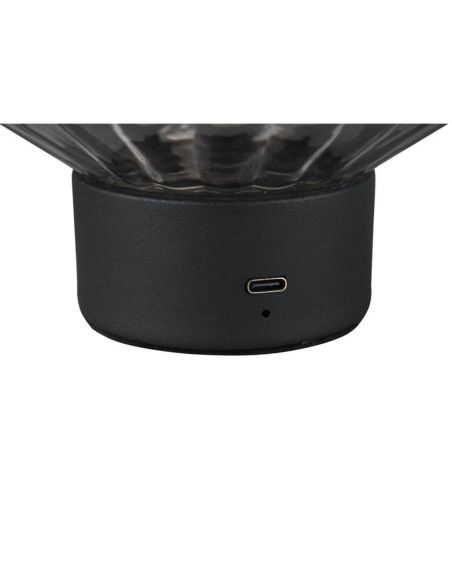 Lámpara de Mesa LED LORD Vidrio Estriado Táctil 3000K | LeonLeds