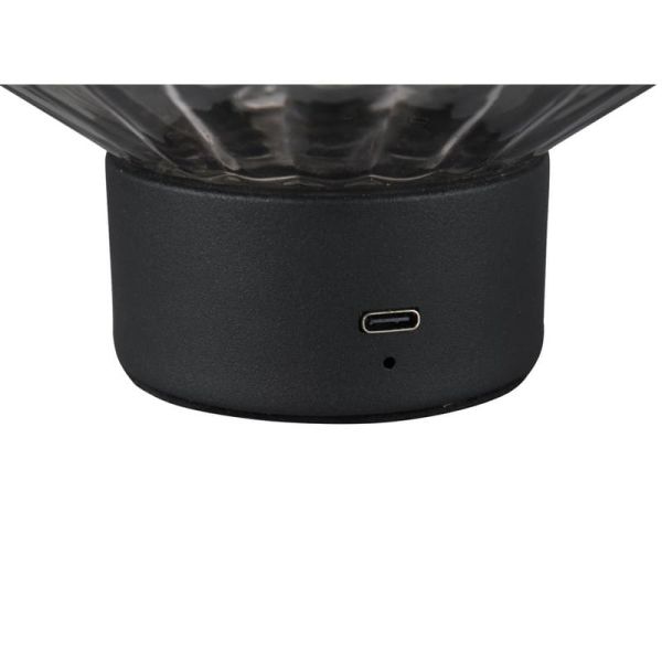 Lámpara de Mesa LED LORD Vidrio Estriado Táctil 3000K | LeonLeds