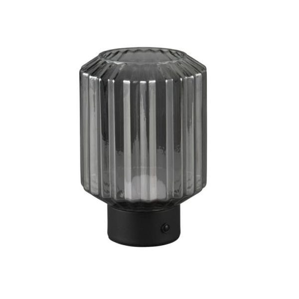 Lámpara de Mesa LED LORD Vidrio Estriado Táctil 3000K | LeonLeds