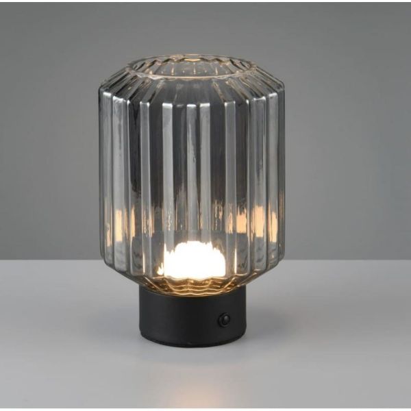 Lámpara de Mesa LED LORD Vidrio Estriado Táctil 3000K | LeonLeds