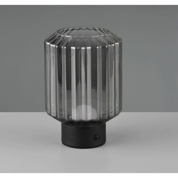 Lámpara de Mesa LED LORD Vidrio Estriado Táctil 3000K | LeonLeds