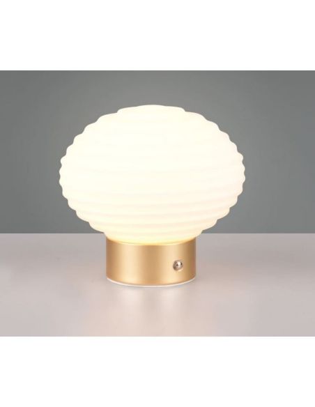 Lampe de table LED EARL en verre cannelé USB 3000K | LeonLeds