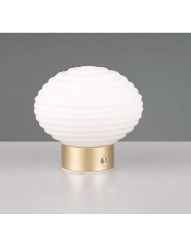 Lampe de table LED EARL en verre cannelé USB 3000K | LeonLeds