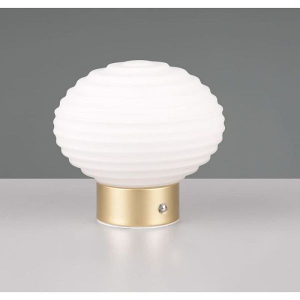 Lampe de table LED EARL en verre cannelé USB 3000K | LeonLeds