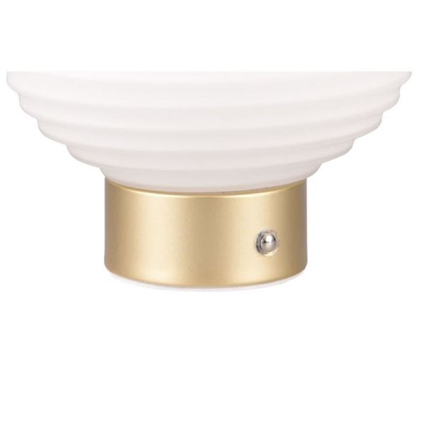 Lámpara Sobremesa EARL Vidrio Estriado USB 3000K | LeonLeds