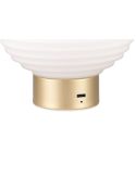 Lámpara Sobremesa EARL Vidrio Estriado USB 3000K | LeonLeds