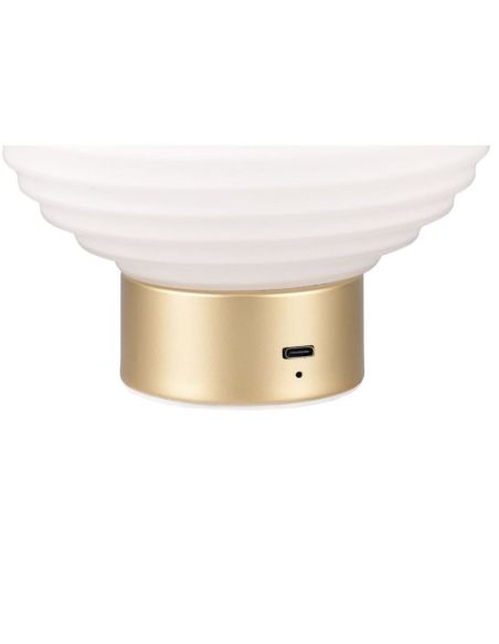 Lámpara Sobremesa EARL Vidrio Estriado USB 3000K | LeonLeds