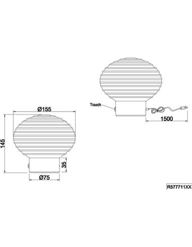 Lámpara Sobremesa EARL Vidrio Estriado USB 3000K | LeonLeds