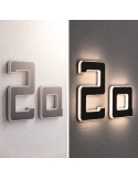 Número para casa con luz LED solar y recargable a exterior