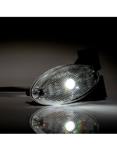 Luz de Gálibo LED FT-061 BI y CI – Blanco o Rojo con Reflector y Soporte Lateral Angular, 12-36V