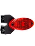 Feu de position LED FT-061 CI – Rouge avec réflecteur et support latéral incliné, 12-36 V