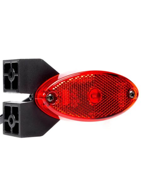 Luz de Gálibo LED FT-061 CI – Rojo con Reflector y Soporte Lateral Angular, 12-36V