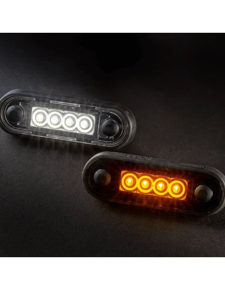 Luz marcadora LED DARK FT-073 BZ - mudança de cor dupla branco-amarelo, 12-36V