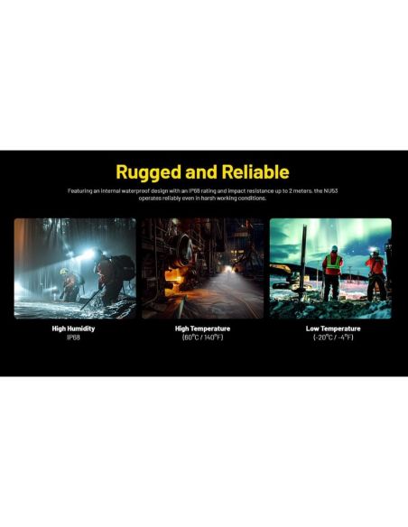 Linterna Frontal LED NU53 NITECORE 2000Lm Recargable USB-C | LeonLeds