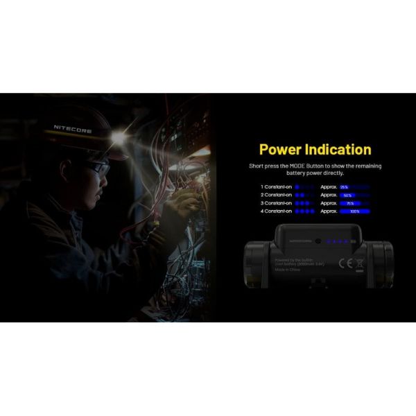 Linterna Frontal LED NU53 NITECORE 2000Lm Recargable USB-C | LeonLeds